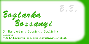 boglarka bossanyi business card